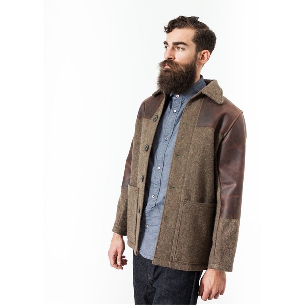 Nigel Cabourn Wool & Leather Military Jacket